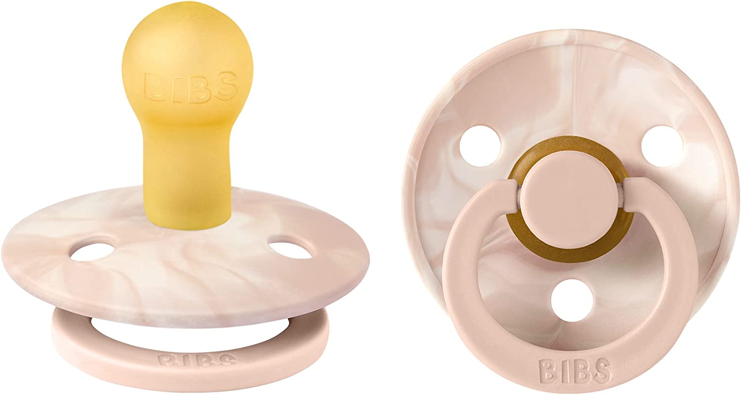  BIBS Chupetes de 6 a 18 meses, paquete de 2 chupetes de alta  calidad, pezón redondo sin BPA, fabricados en Dinamarca, chupete de  estrellas y rayas : Bebés