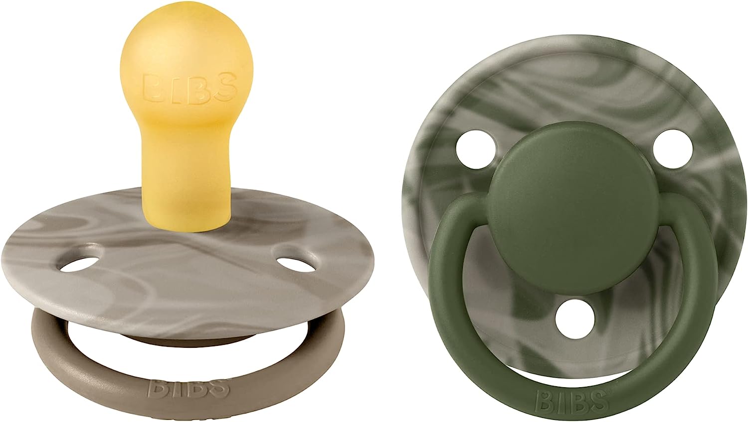  BIBS Supreme - Chupetes de silicona sin BPA, fabricados en  Dinamarca, juego de 2 chupetes (color tierra/prado, de 6 a 18 meses) : Bebés