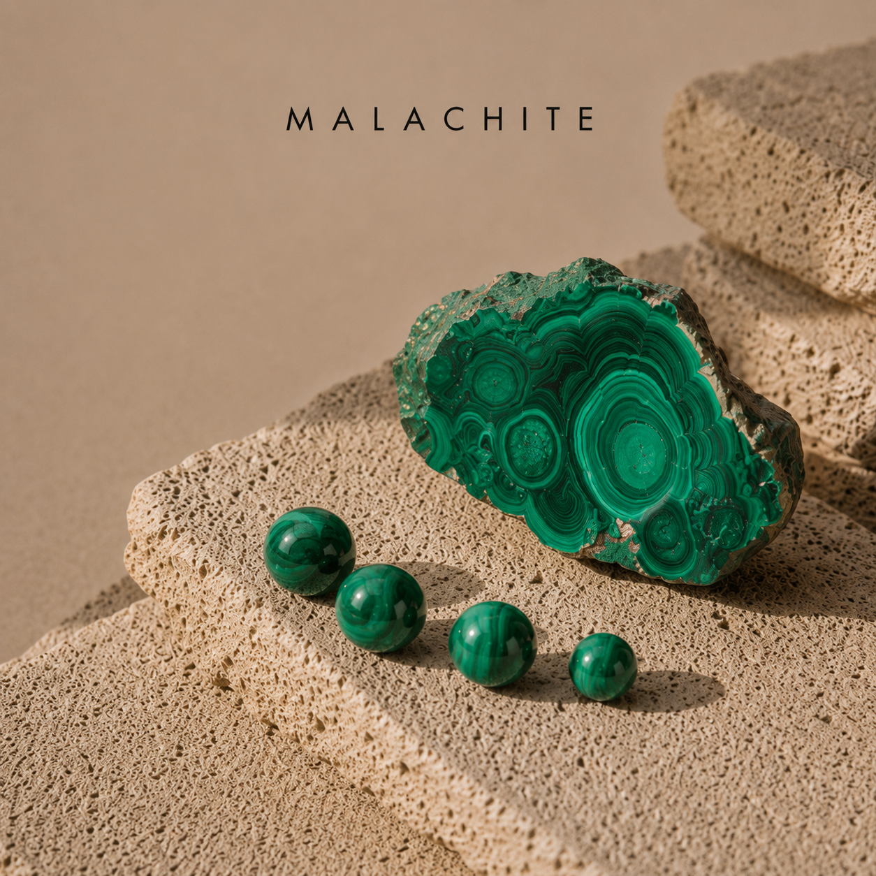Pierre naturelle Malachite verte pour bracelet homme