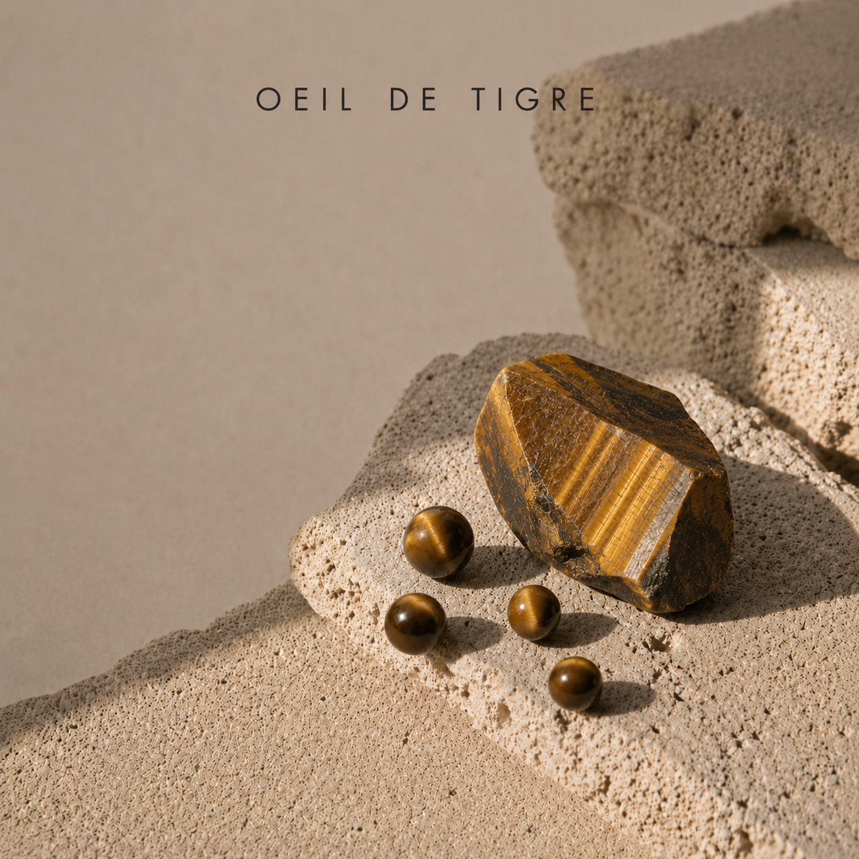 Pierre naturelle Œil de Tigre brun doré pour bracelet homme