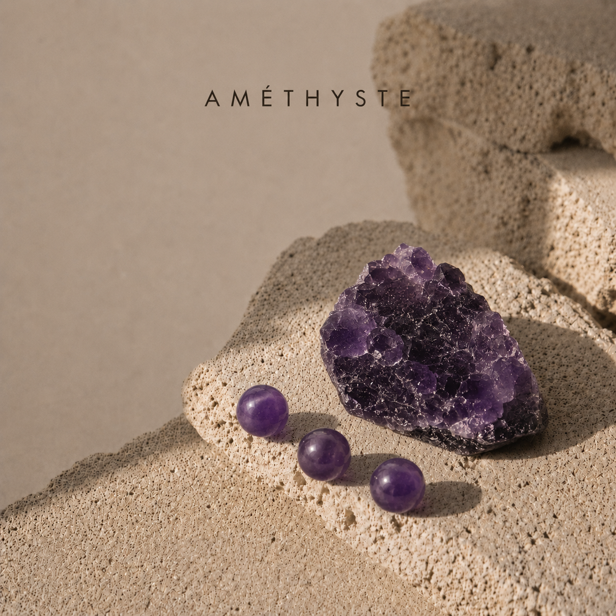 Pierre naturelle Améthyste violette pour bijoux homme