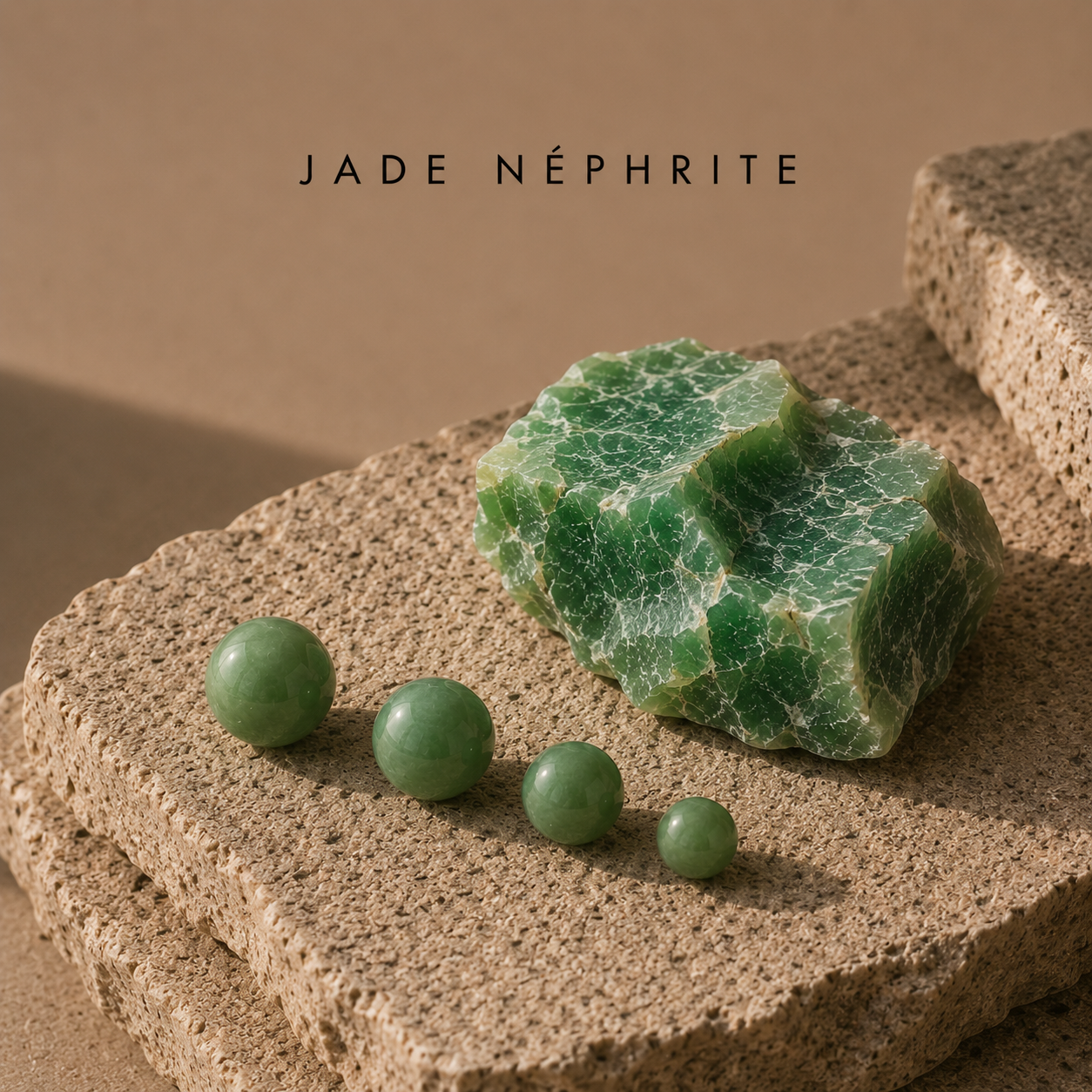 Pierre naturelle Jade néphrite verte pour bracelet homme