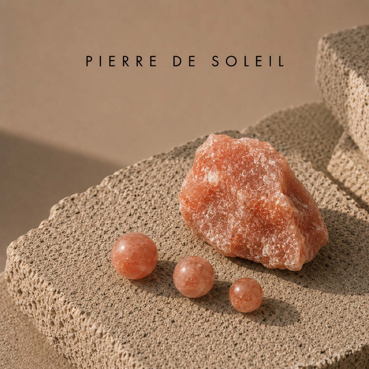 Pierre naturelle Pierre de Soleil orange pour bracelet homme