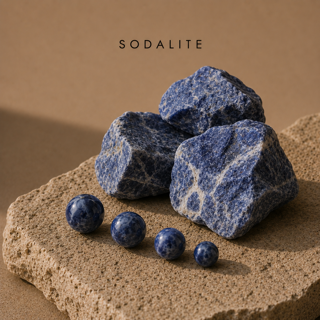 Pierre naturelle Sodalite bleue pour bijoux homme
