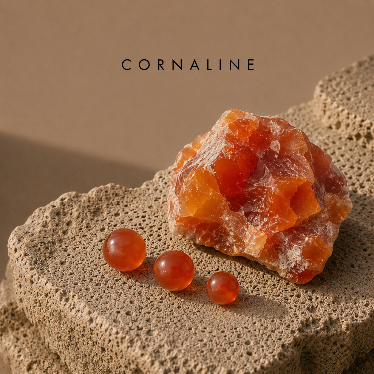 Pierre naturelle Cornaline orange pour bracelet homme