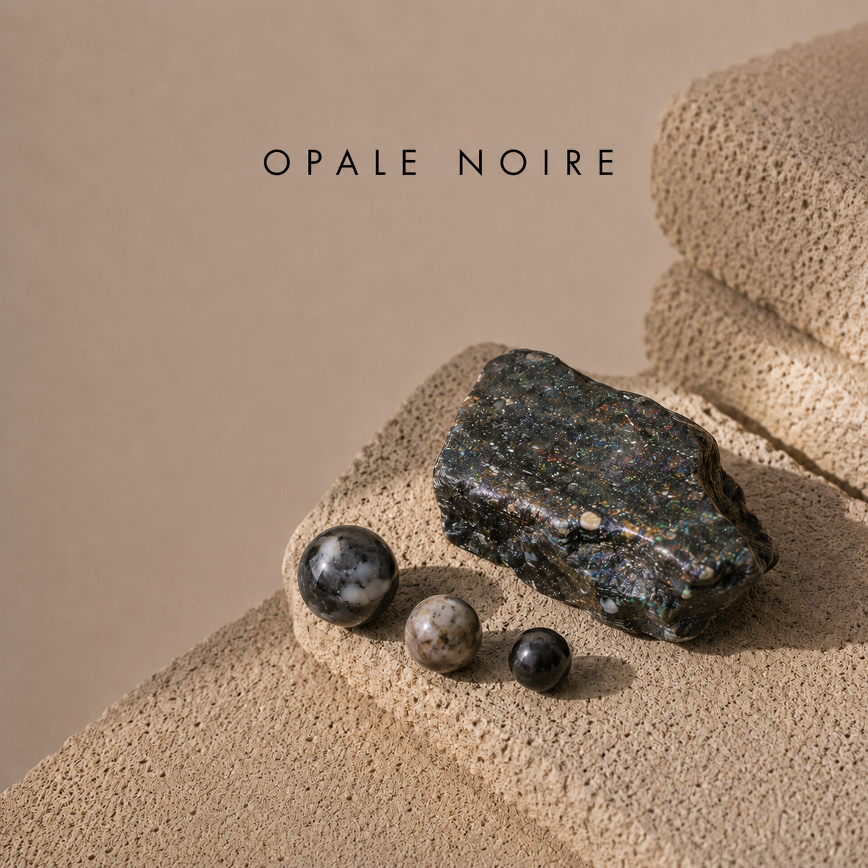 Pierre naturelle Opale noire pour bijoux homme