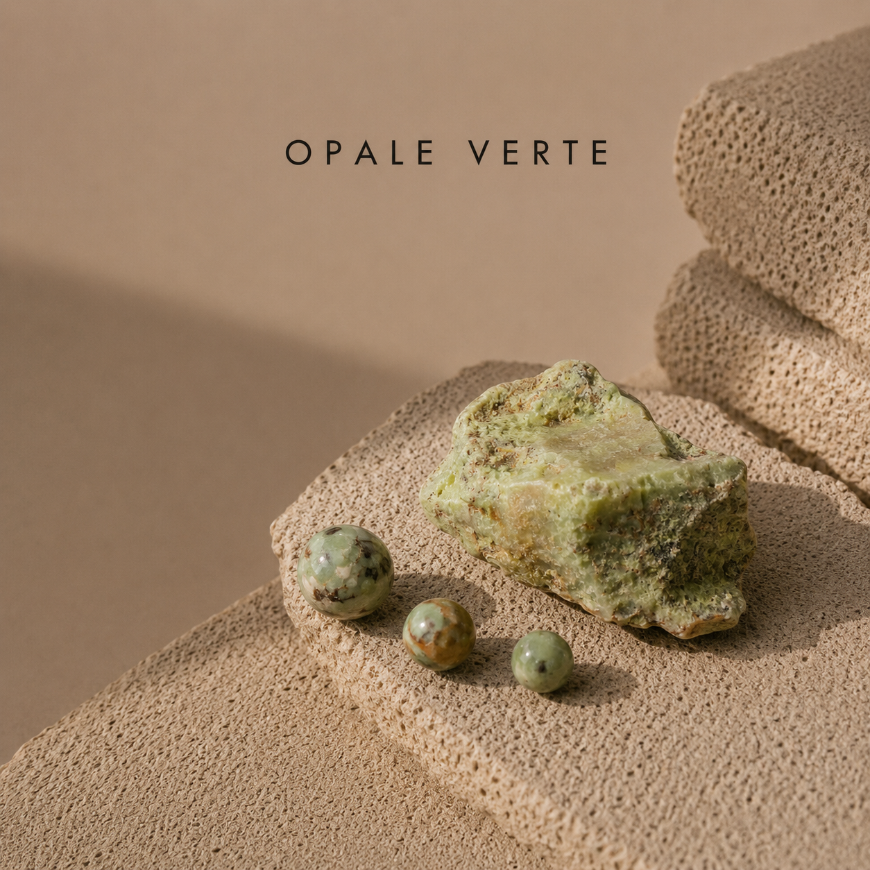 Pierre naturelle Opale verte pour bracelet homme