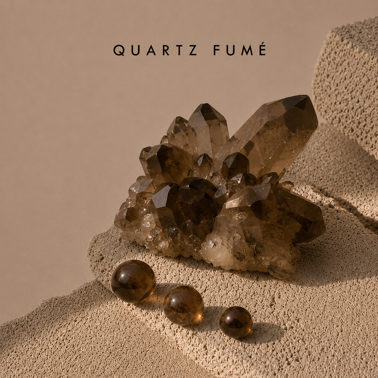 Pierre naturelle Quartz fumé brun pour bracelet homme
