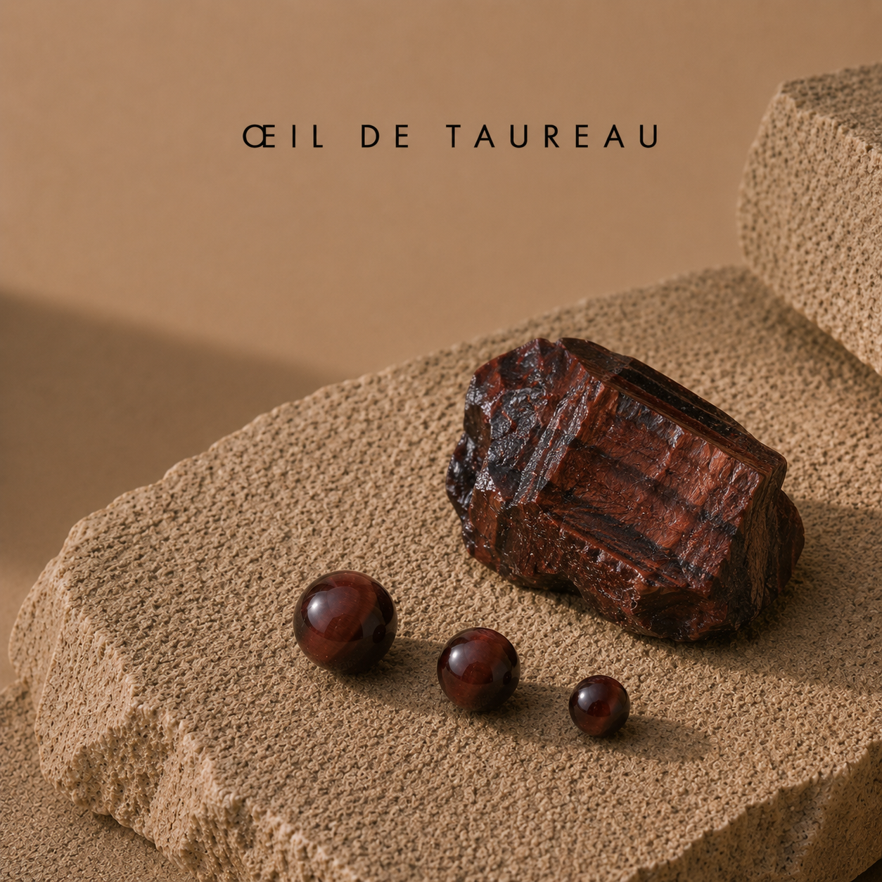 Pierre naturelle Œil de Taureau rouge brun pour bijoux homme