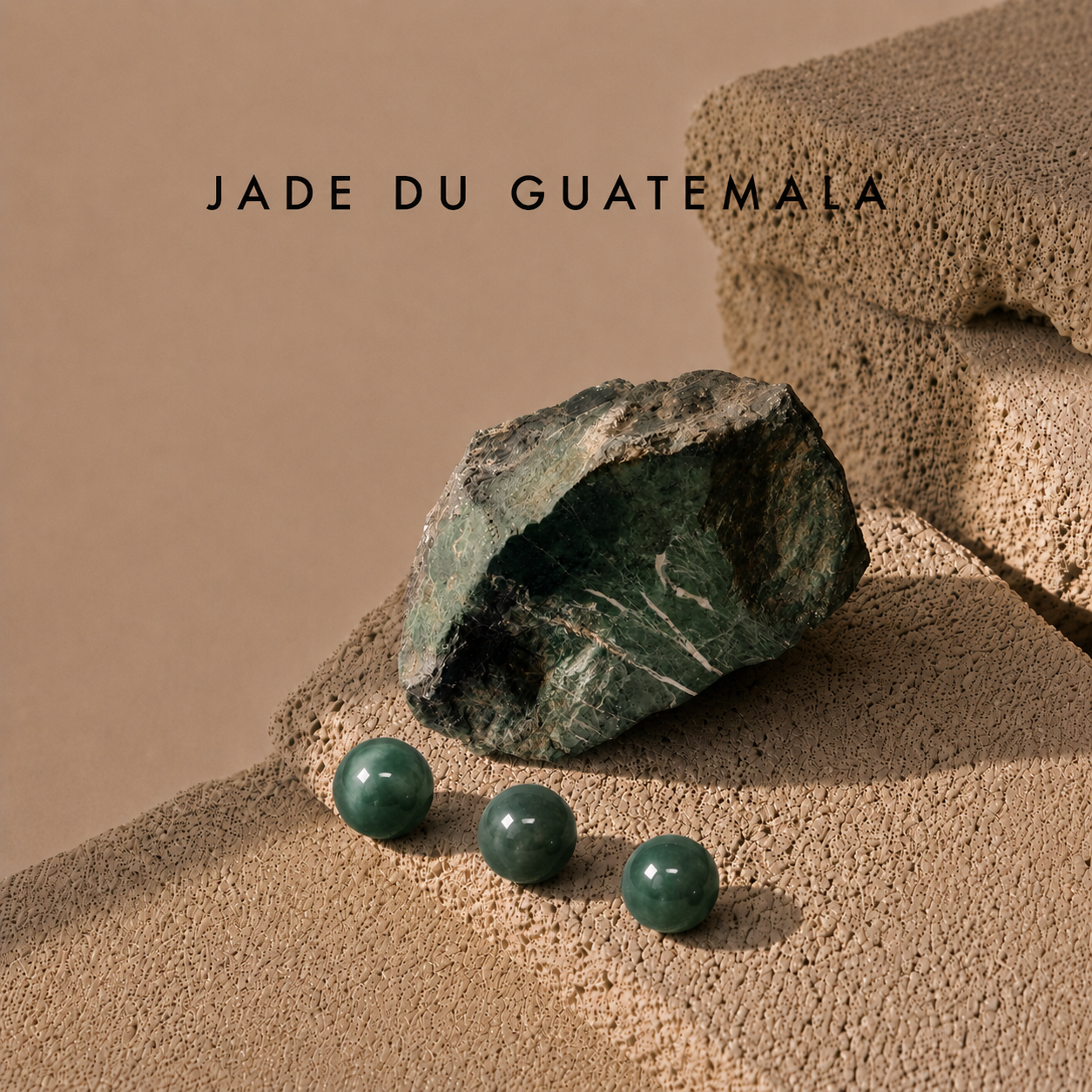 Pierre naturelle Jade du Guatemala verte pour bracelet homme