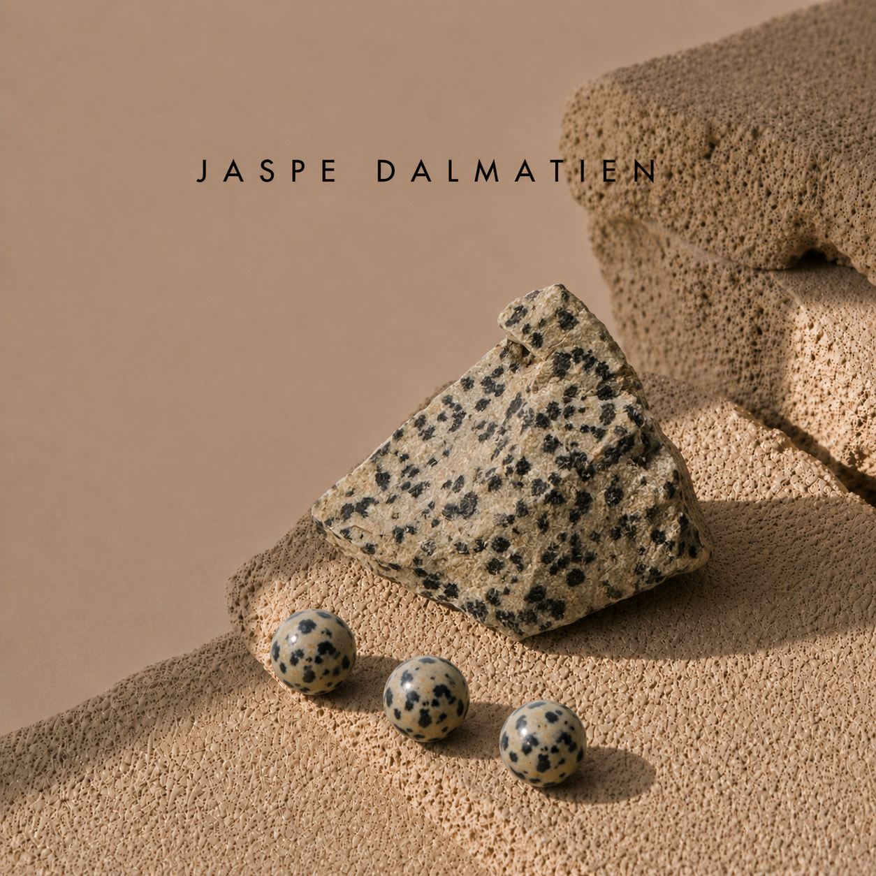 Pierre naturelle Jaspe dalmatien beige tacheté pour bijoux homme