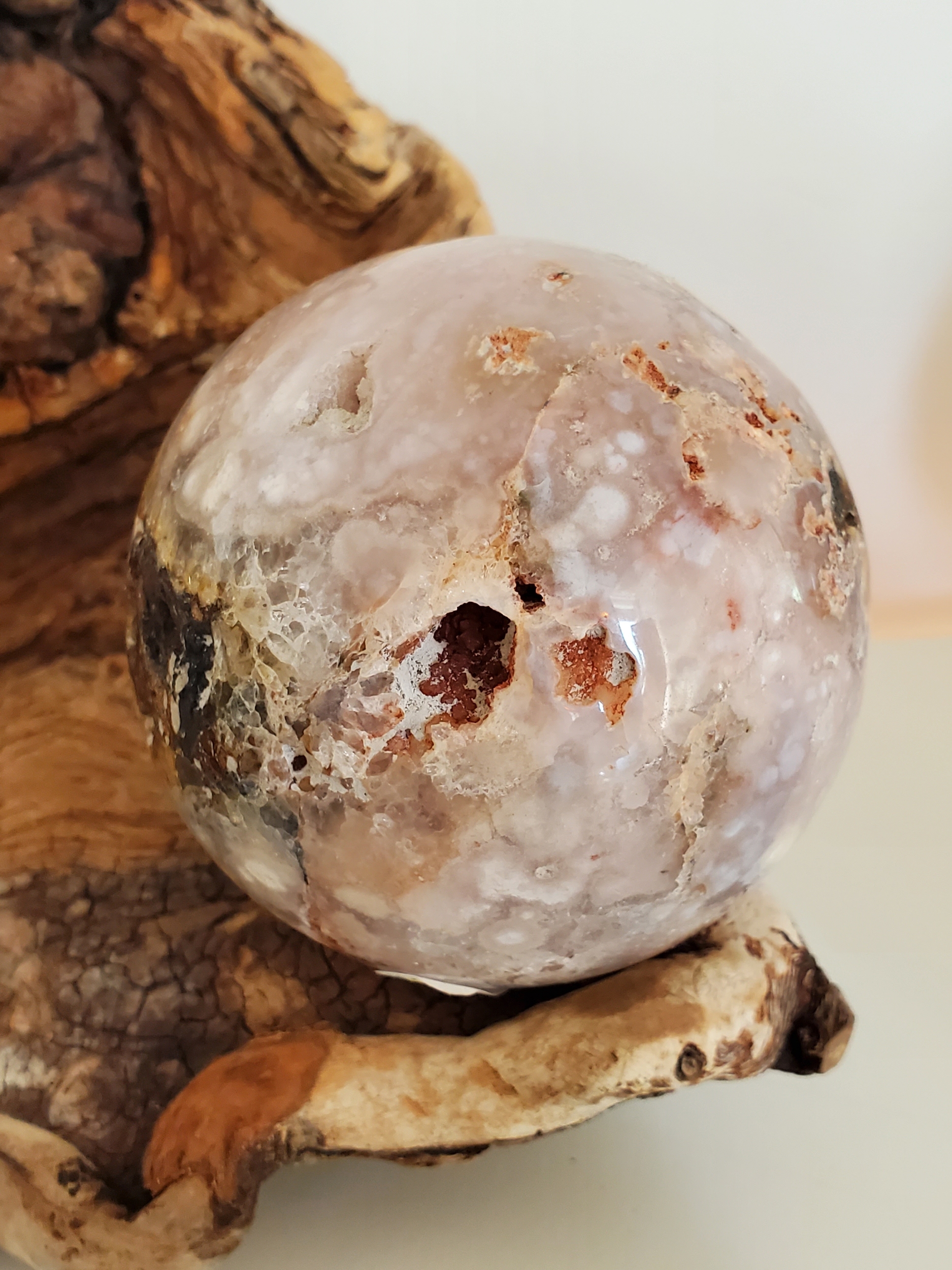 Sphère agate fleur - 3464