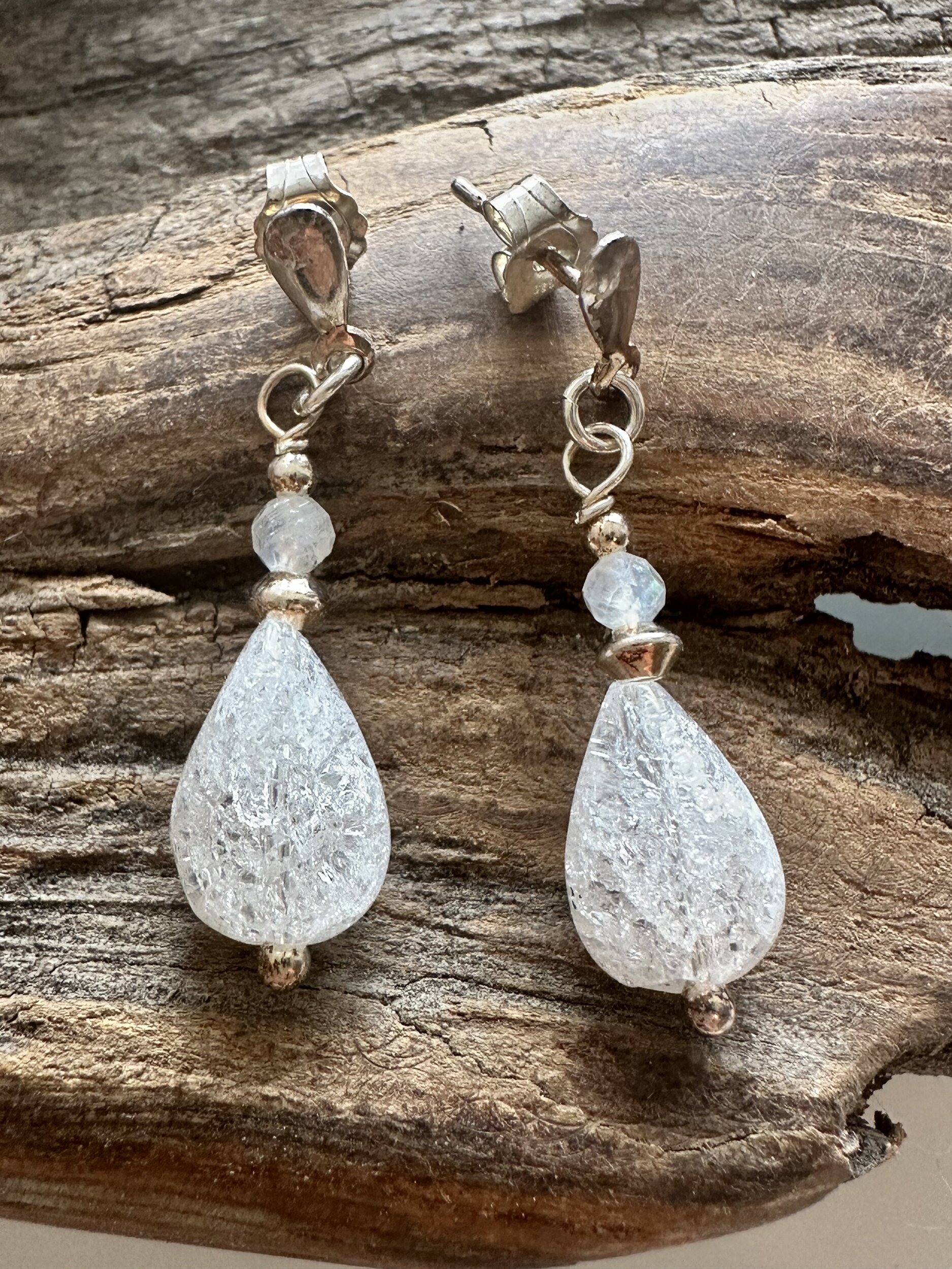 cristal de roche boucles d'oreilles
