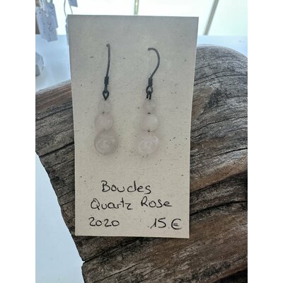 Quartz rose boucles d'oreilles