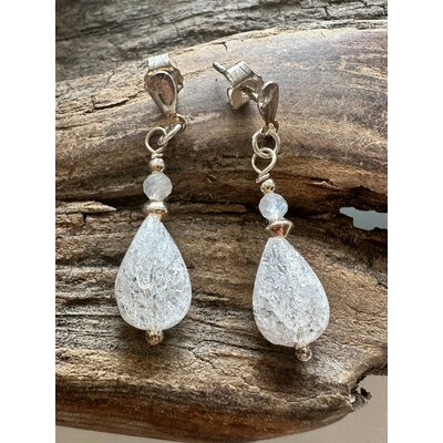 cristal de roche boucles d'oreilles