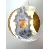Agate cristalisée blanche et grise