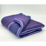 Couvre lit en laine dalpaga motif rayé bleu violet photo3 184096436441