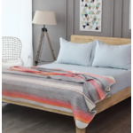 Couvre lit - couverture roue orange motif rayé sun set