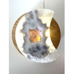 Agate cristalisée blanche et grise