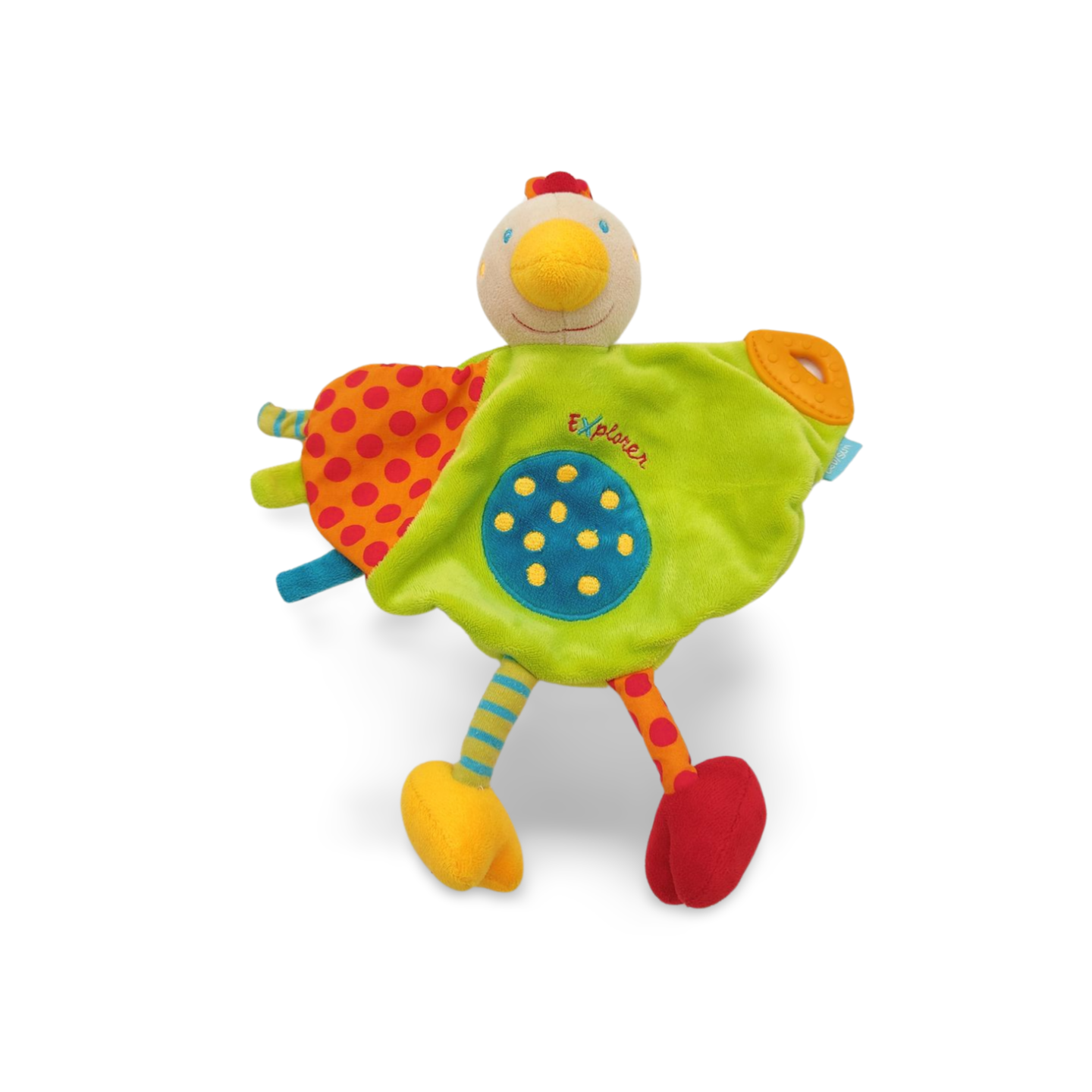 Doudou eveil poule multicolore (2)