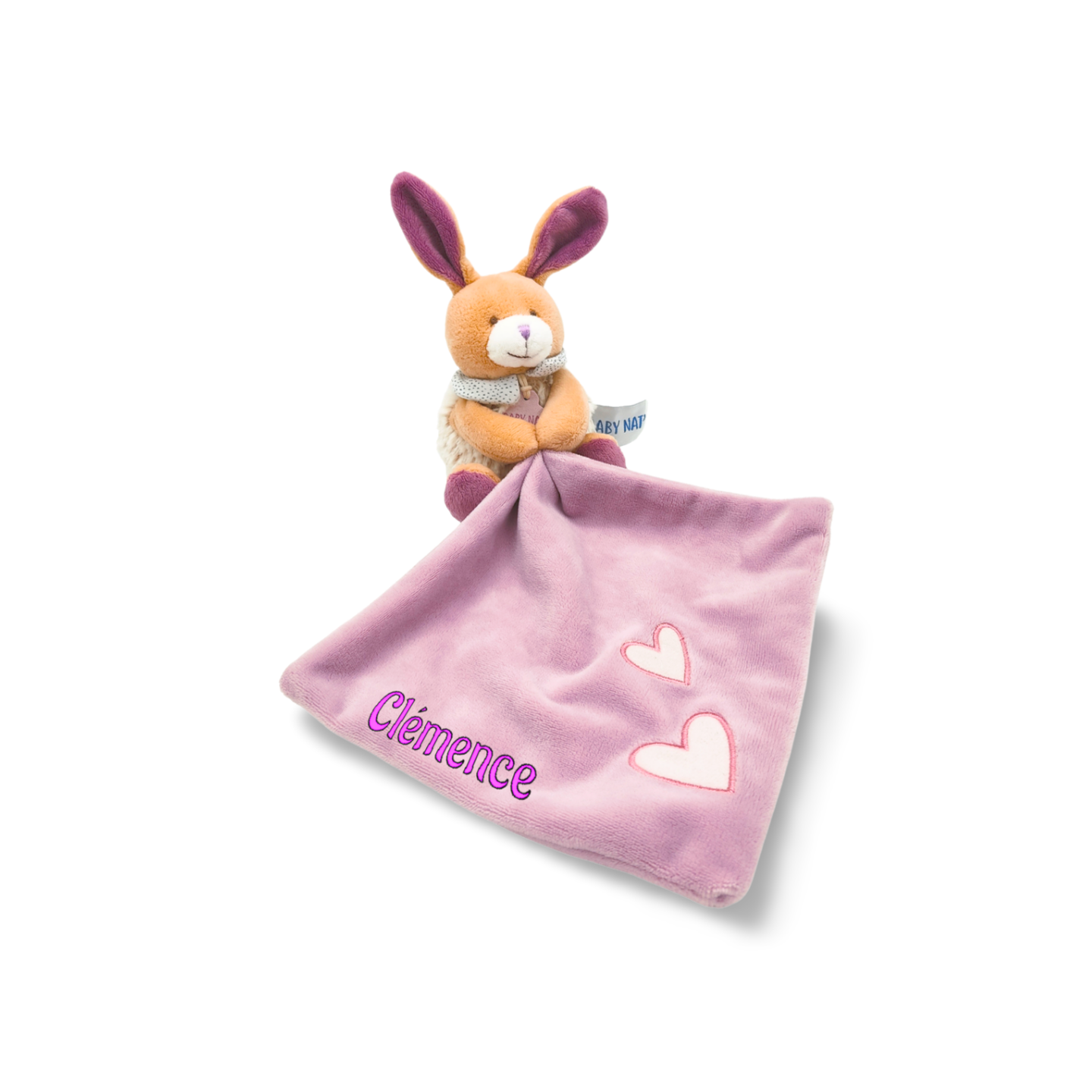 Doudou lapin violet