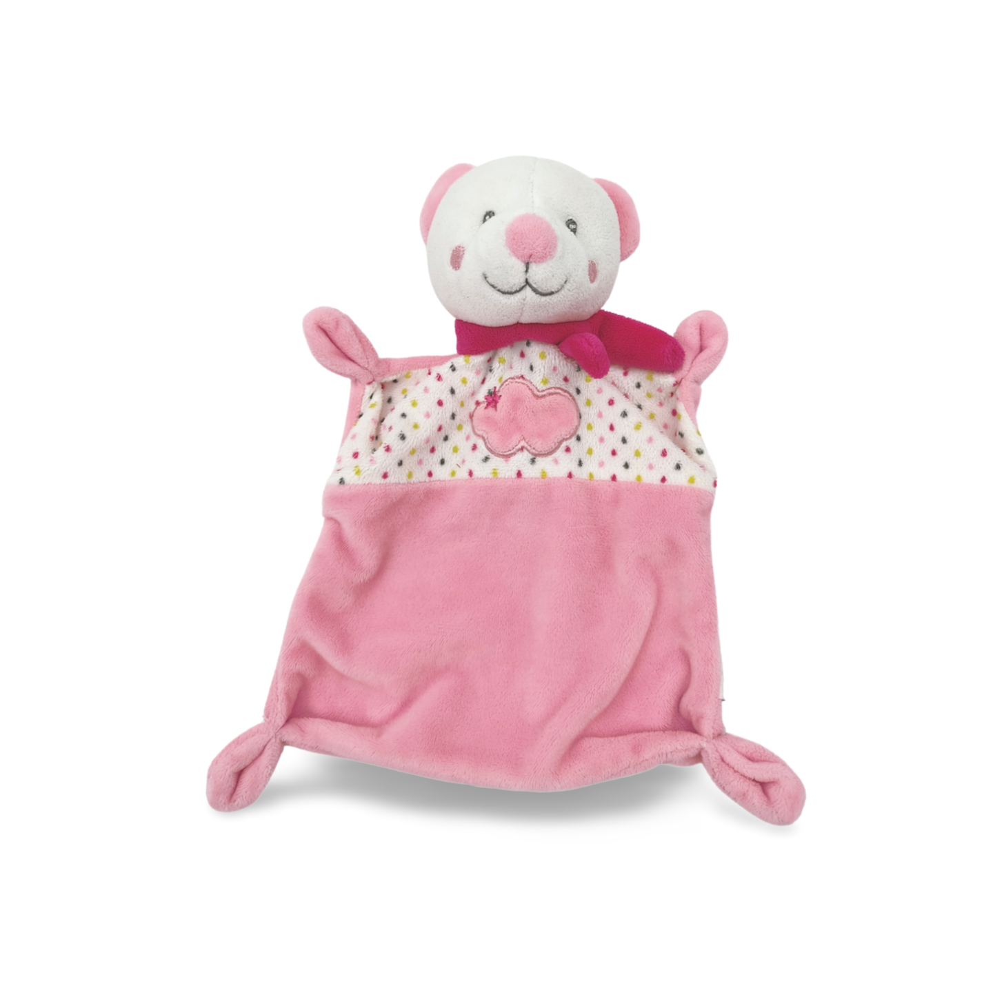 Doudou plat rose ours (1)