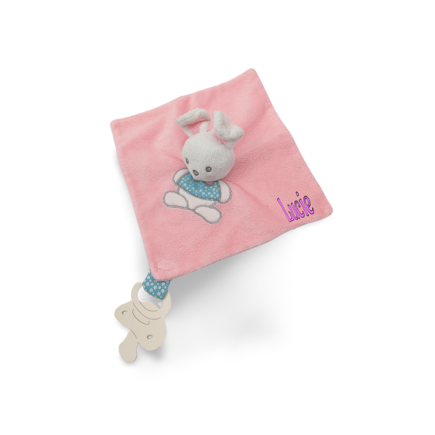 DOudou attache tétine lapin rose