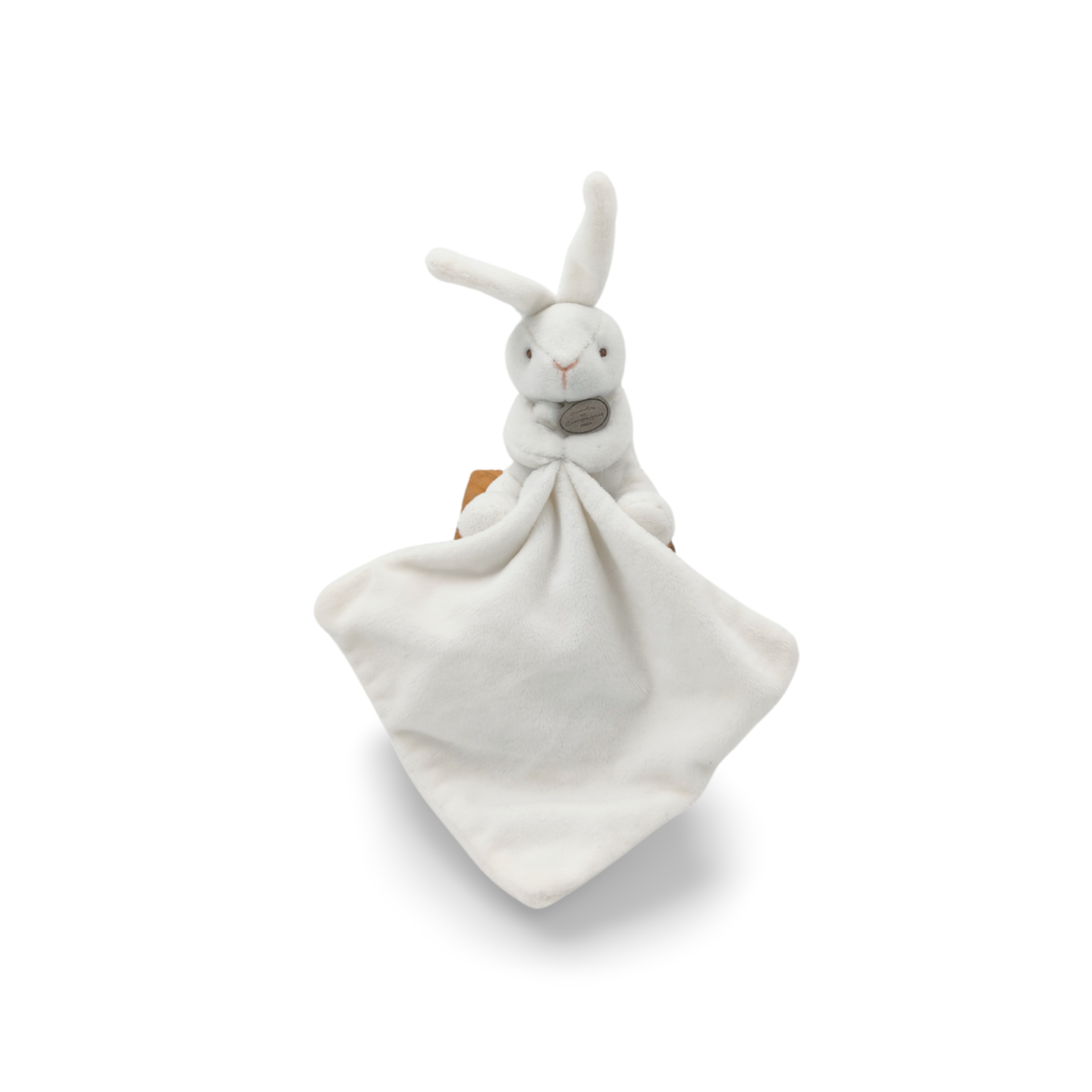 Doudou lapin blanc mouchoir blanc (1)