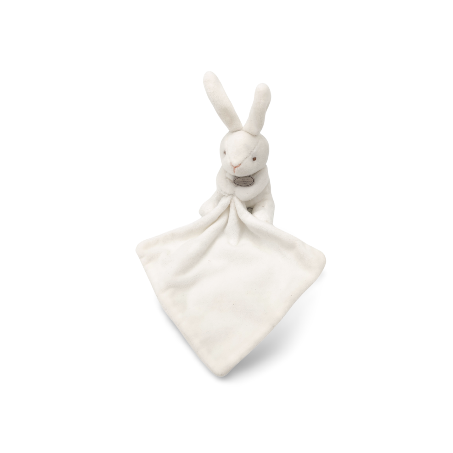 Doudou lapin blanc mouchoir blanc (3)