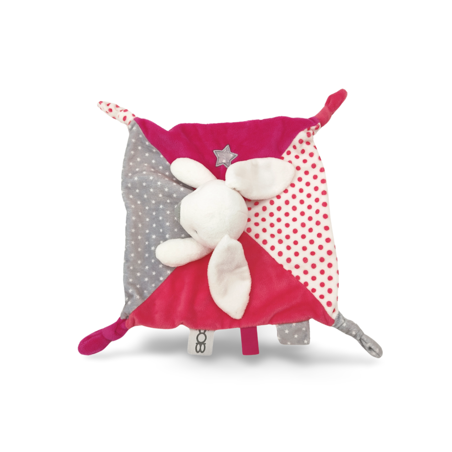 Doudou lapin rose et blanc (3)