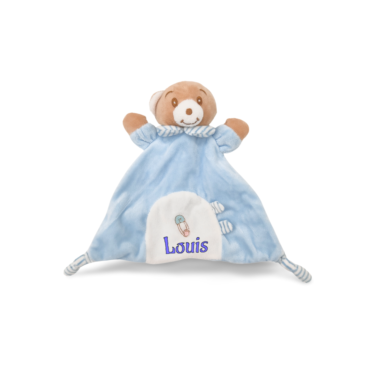 Doudou plat ours grelot bleu