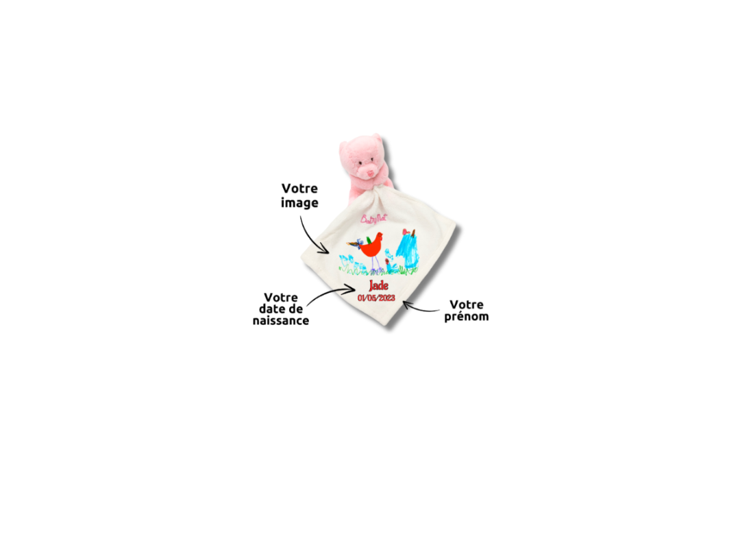 Léa l\'ourse rêveuse - Doudou personnalisé