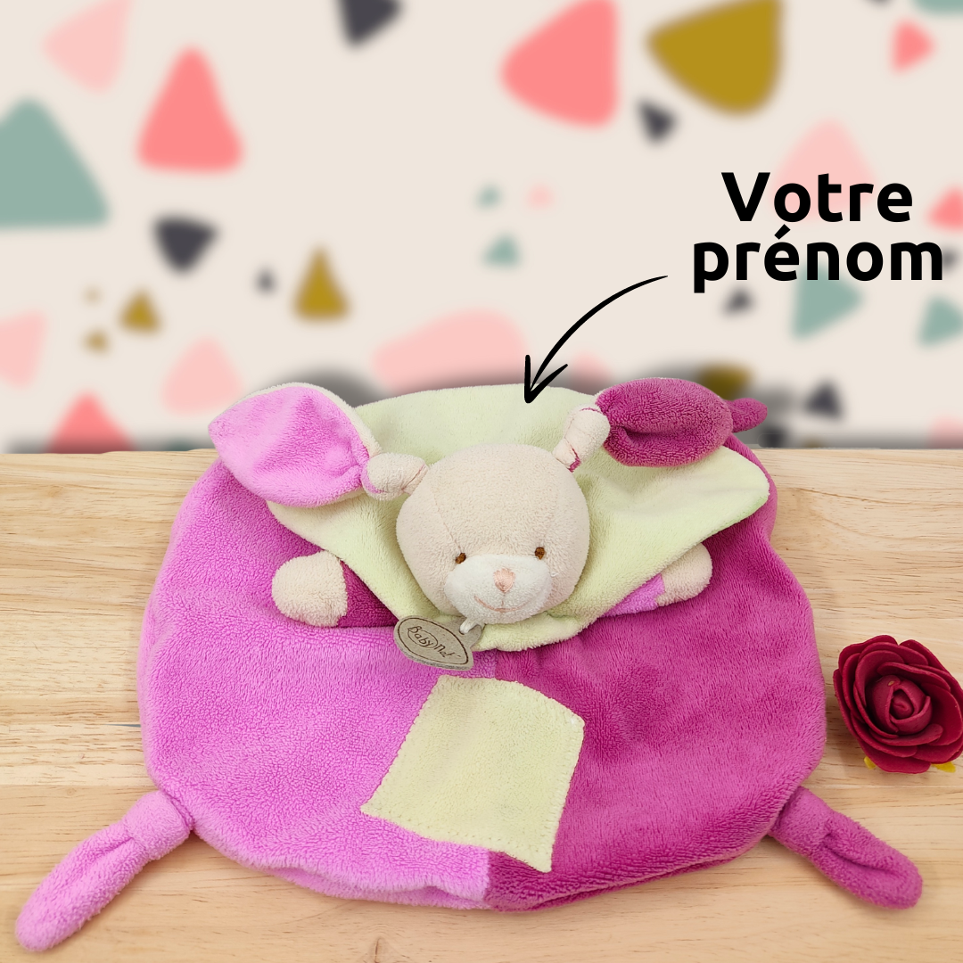 Rosette lapin maligne - Doudou personnalisé