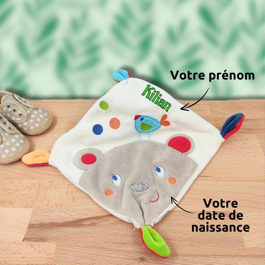 Pota l\'ours plat - Doudou personnalisé