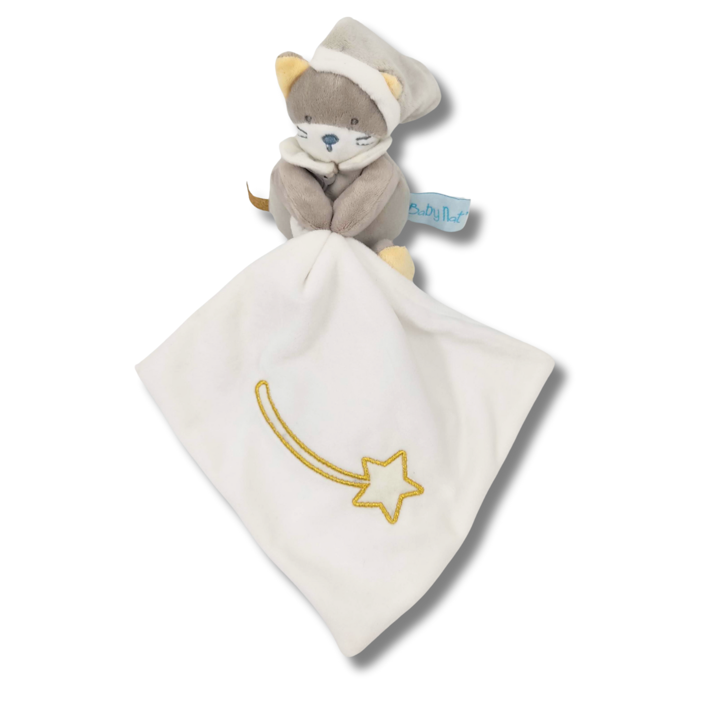 Doudou chat avec mouchoir