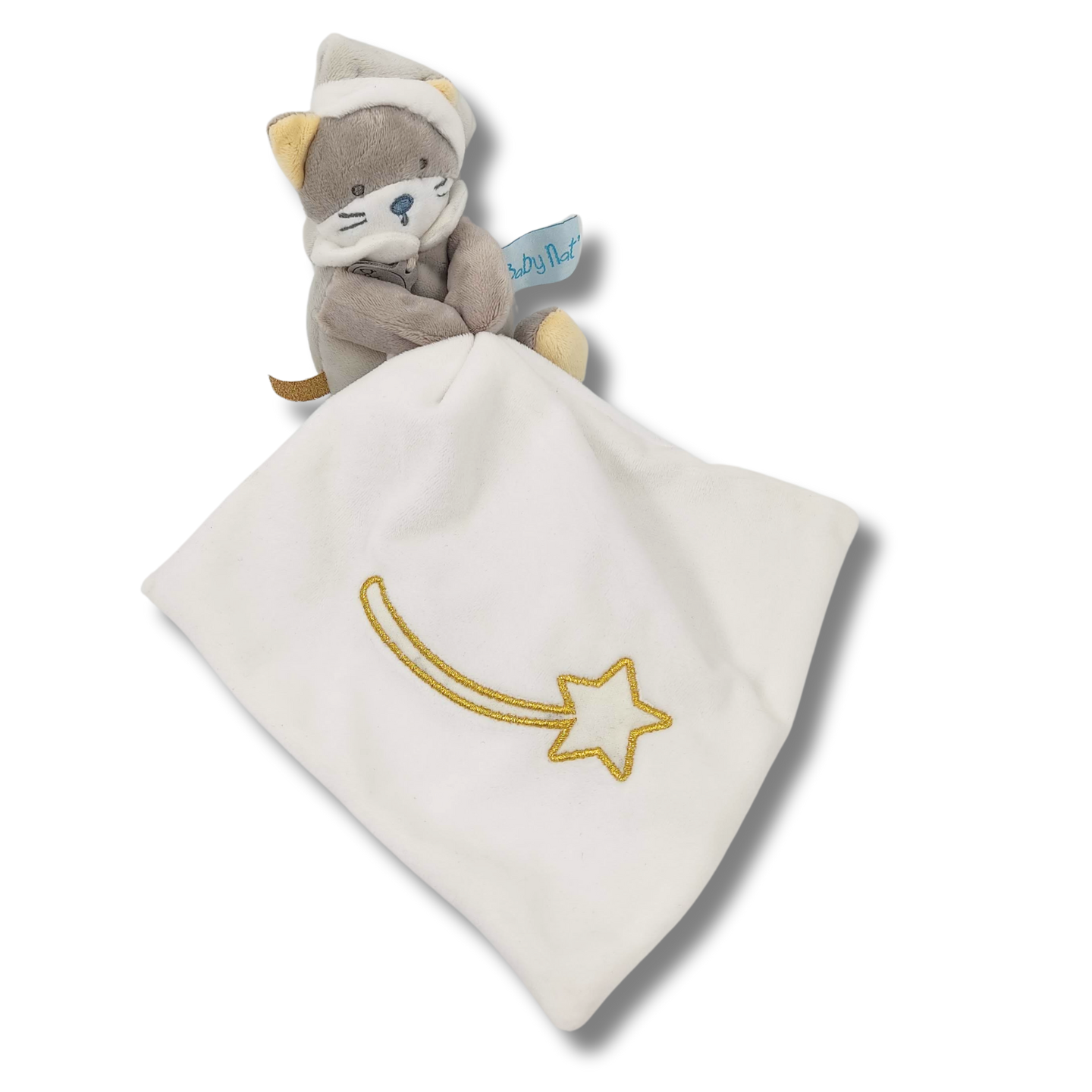Doudou chat avec mouchoir