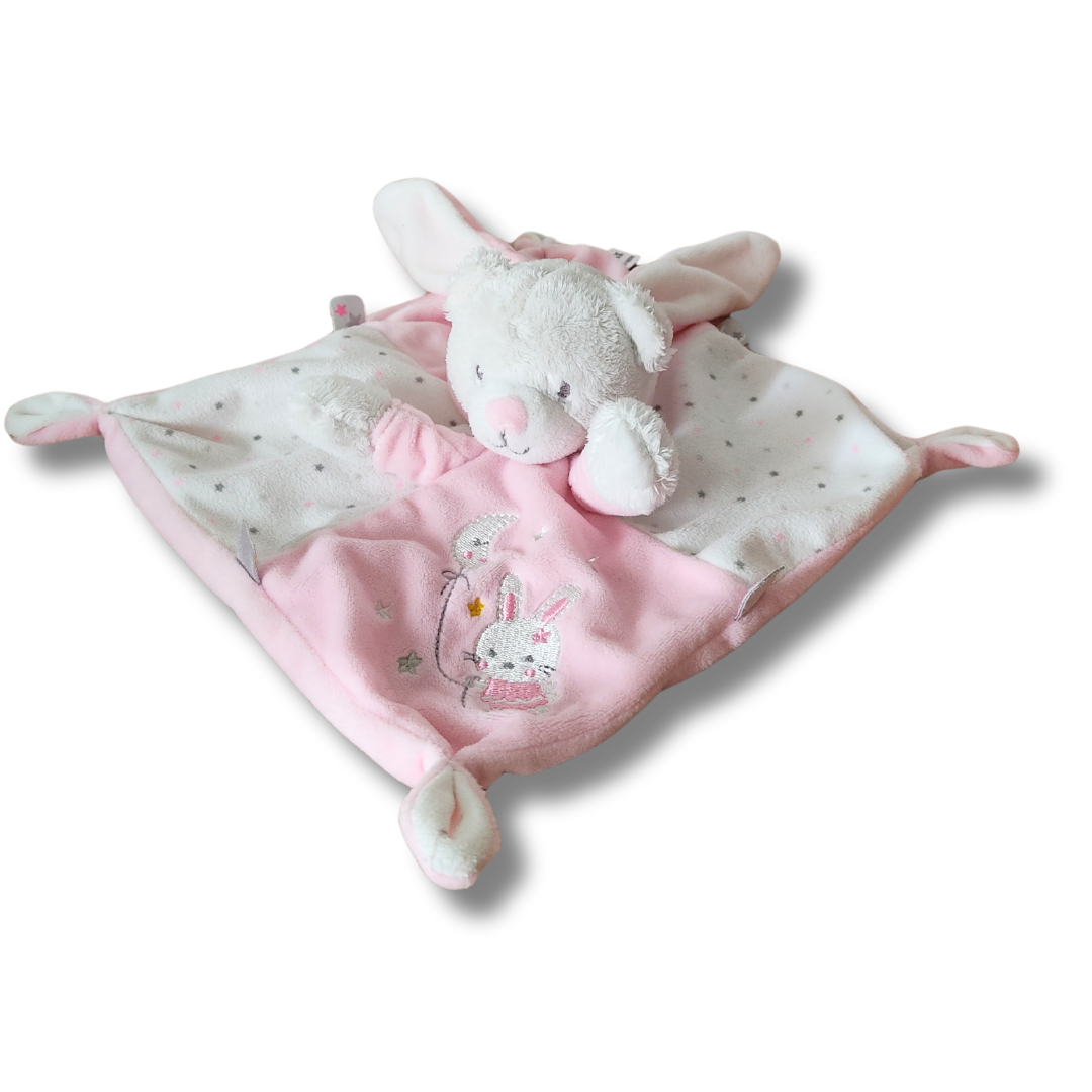 Doudou personnalisé lapin ours rose
