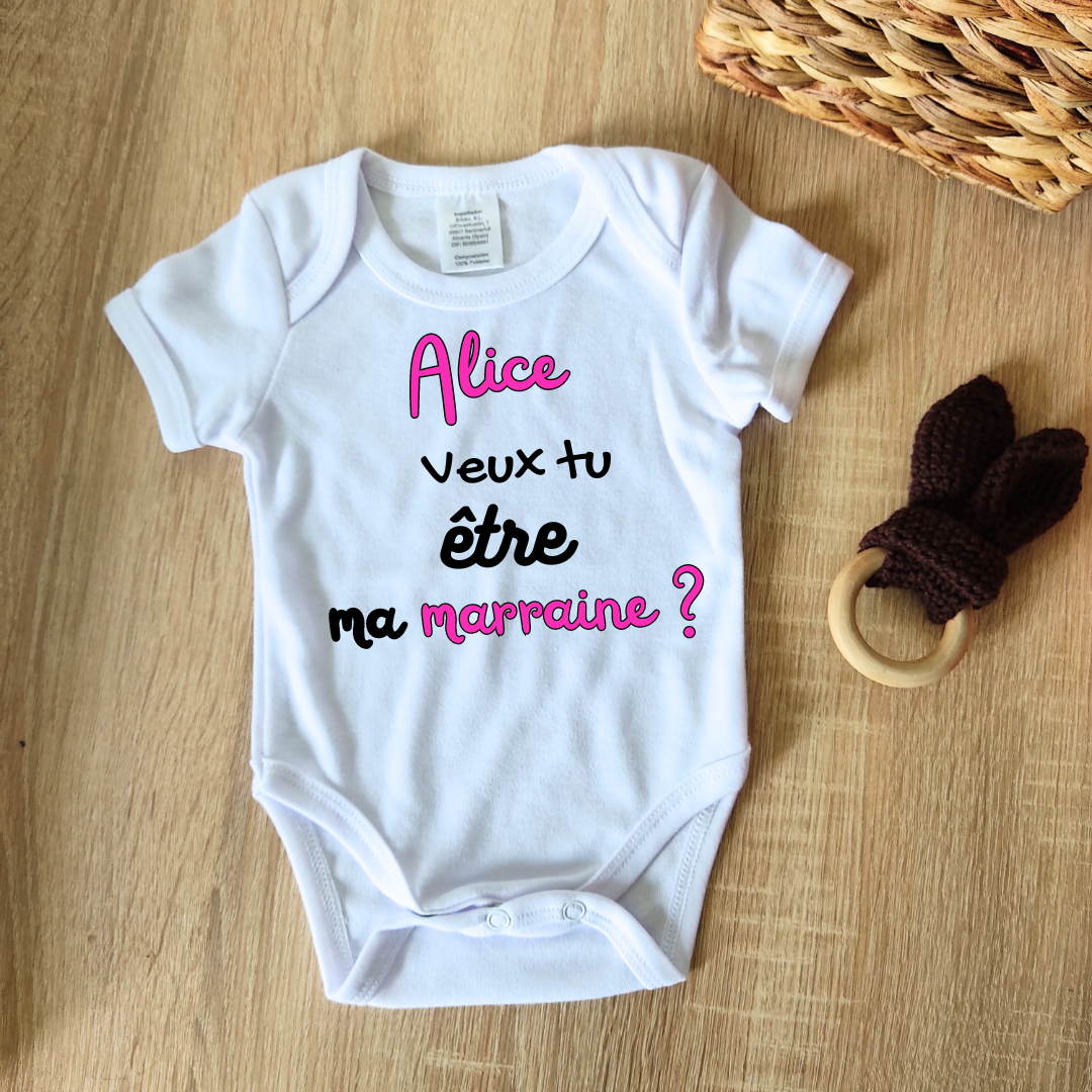 Body T Shirt Veux Tu Etre Ma Marraine Body Tee Shirt Veux Tu Ãªtre