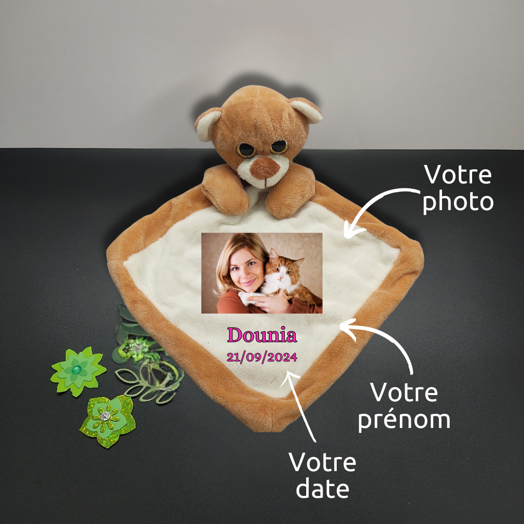 Nagou le doudou ours rapide - Doudou personnalisé