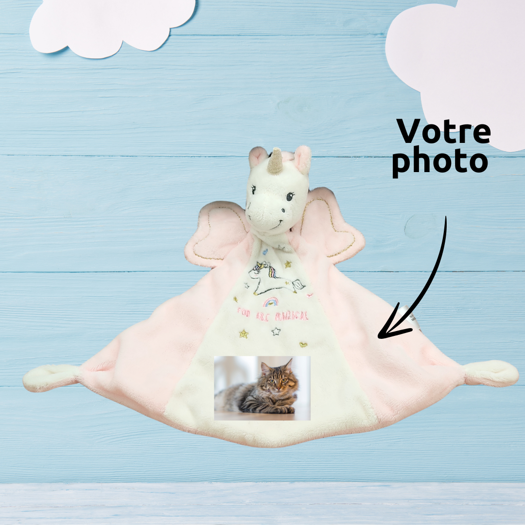 Carotte la licorne magique – Doudou personnalisé
