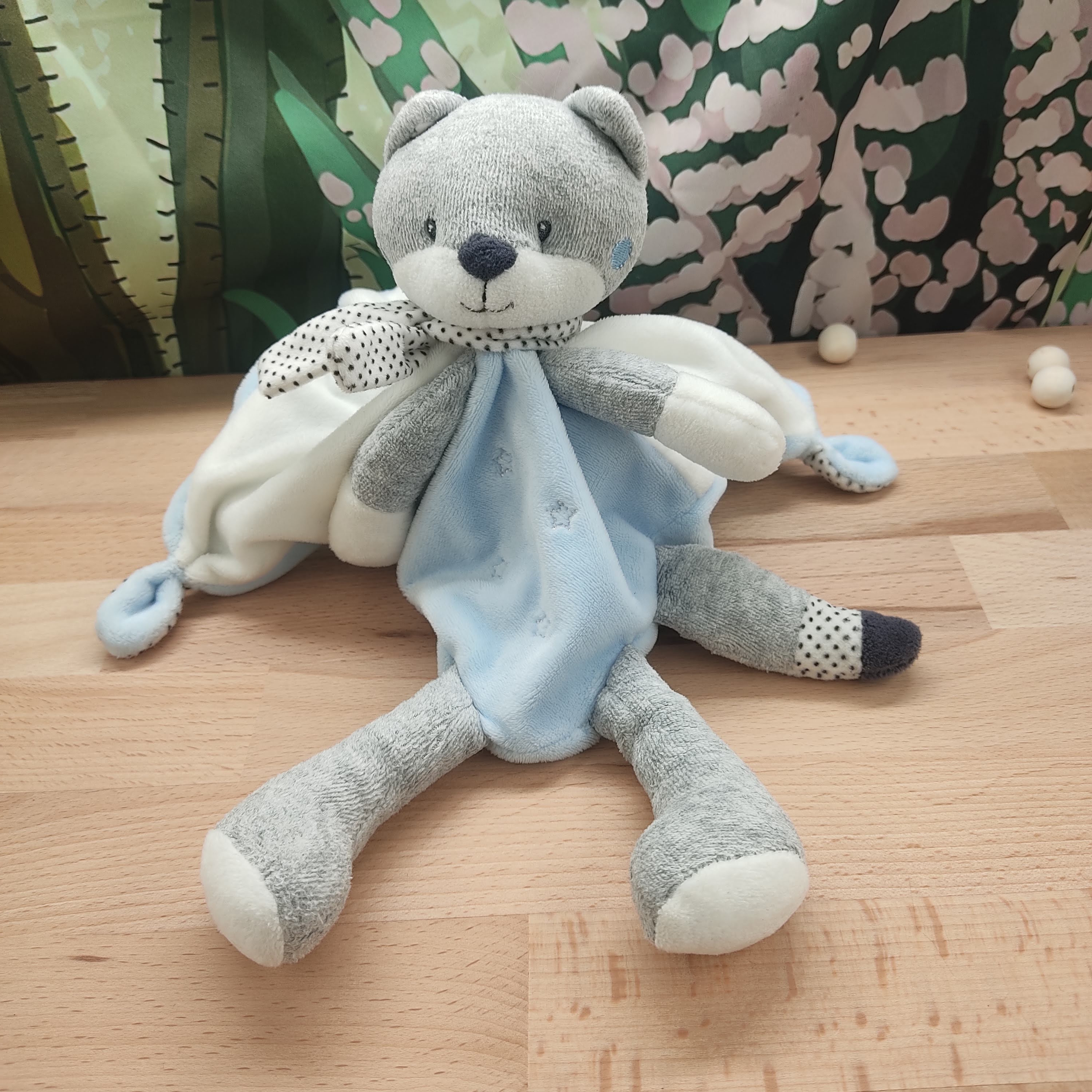 Doudou renard bleu