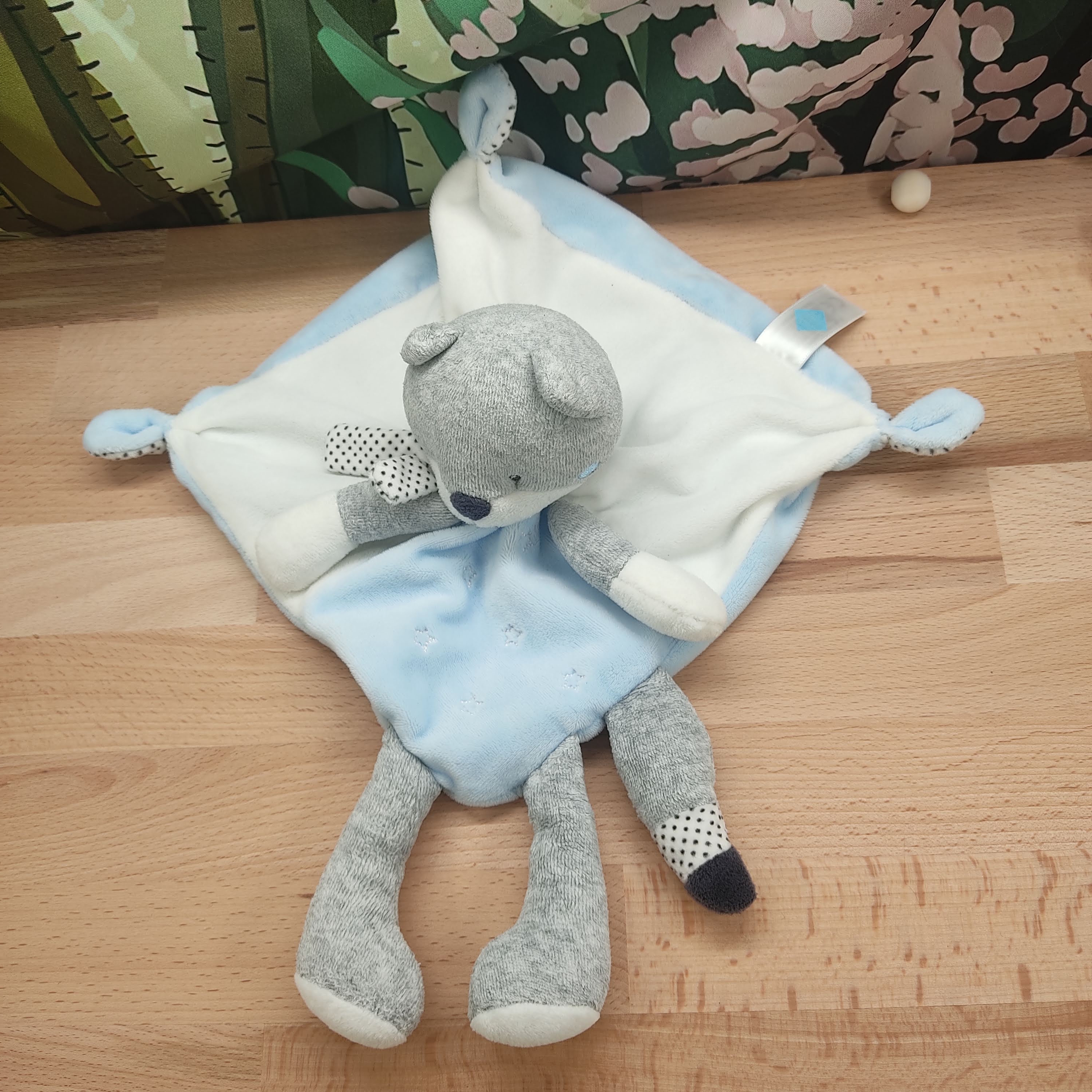 Doudou renard bleu