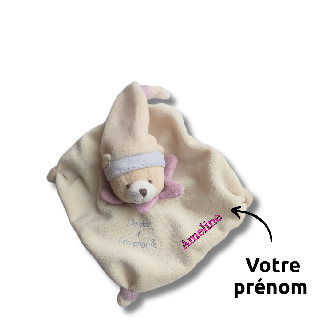 Lunis l’ourson rêveur – Doudou personnalisé