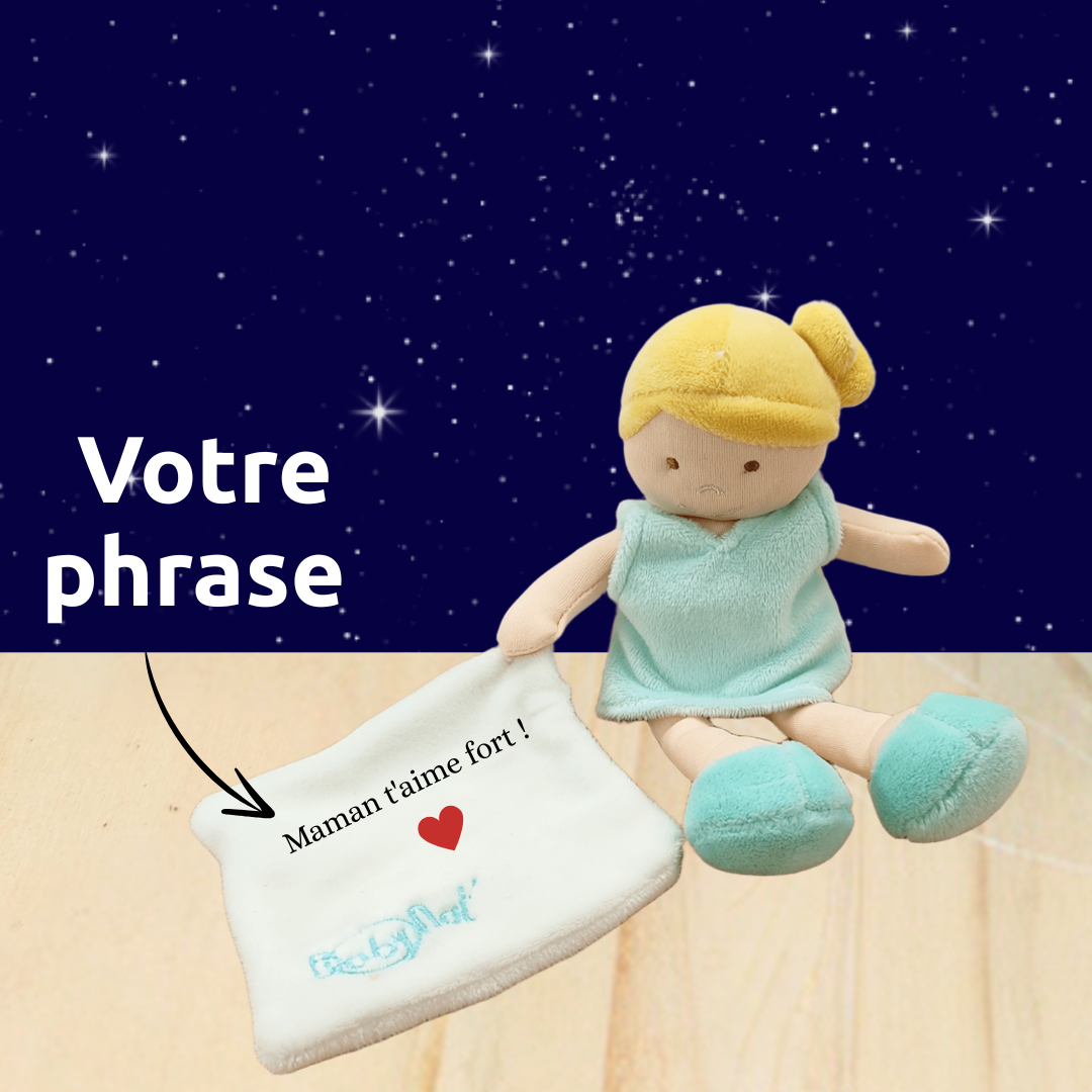 Mady la poupée rêveuse – Doudou personnalisé