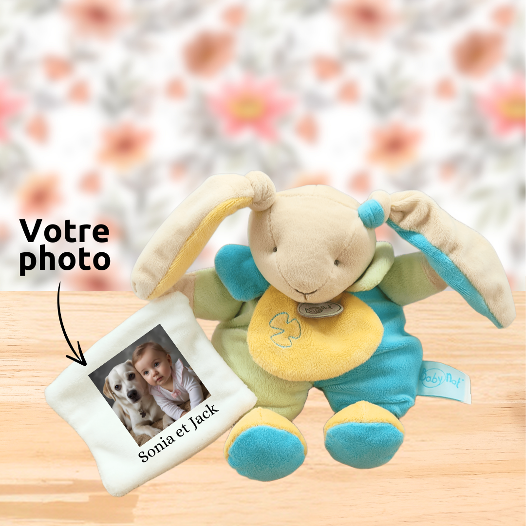 Pep\'s, lapin craquant – Doudou personnalisé