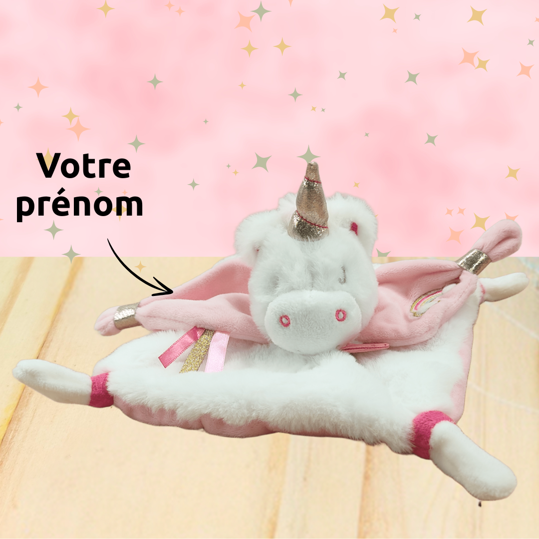 Ruby, licorne délicate – Doudou personnalisé