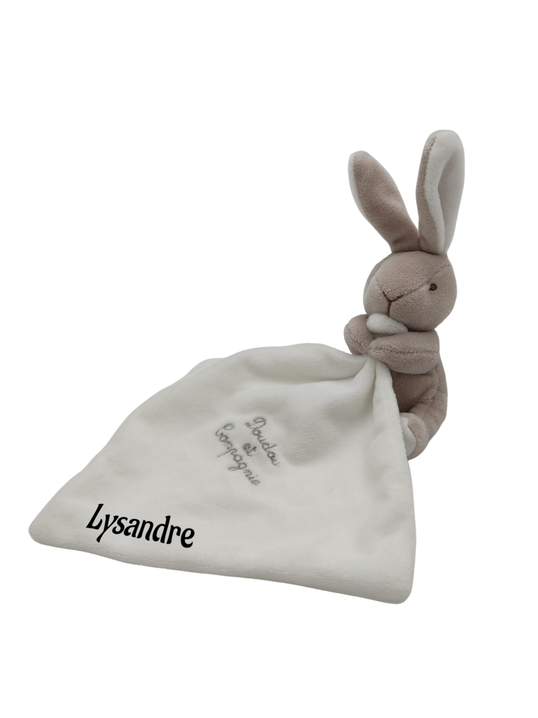 Doudou lapin mouchoir blanc DOUDOU ET COMPAGNIE