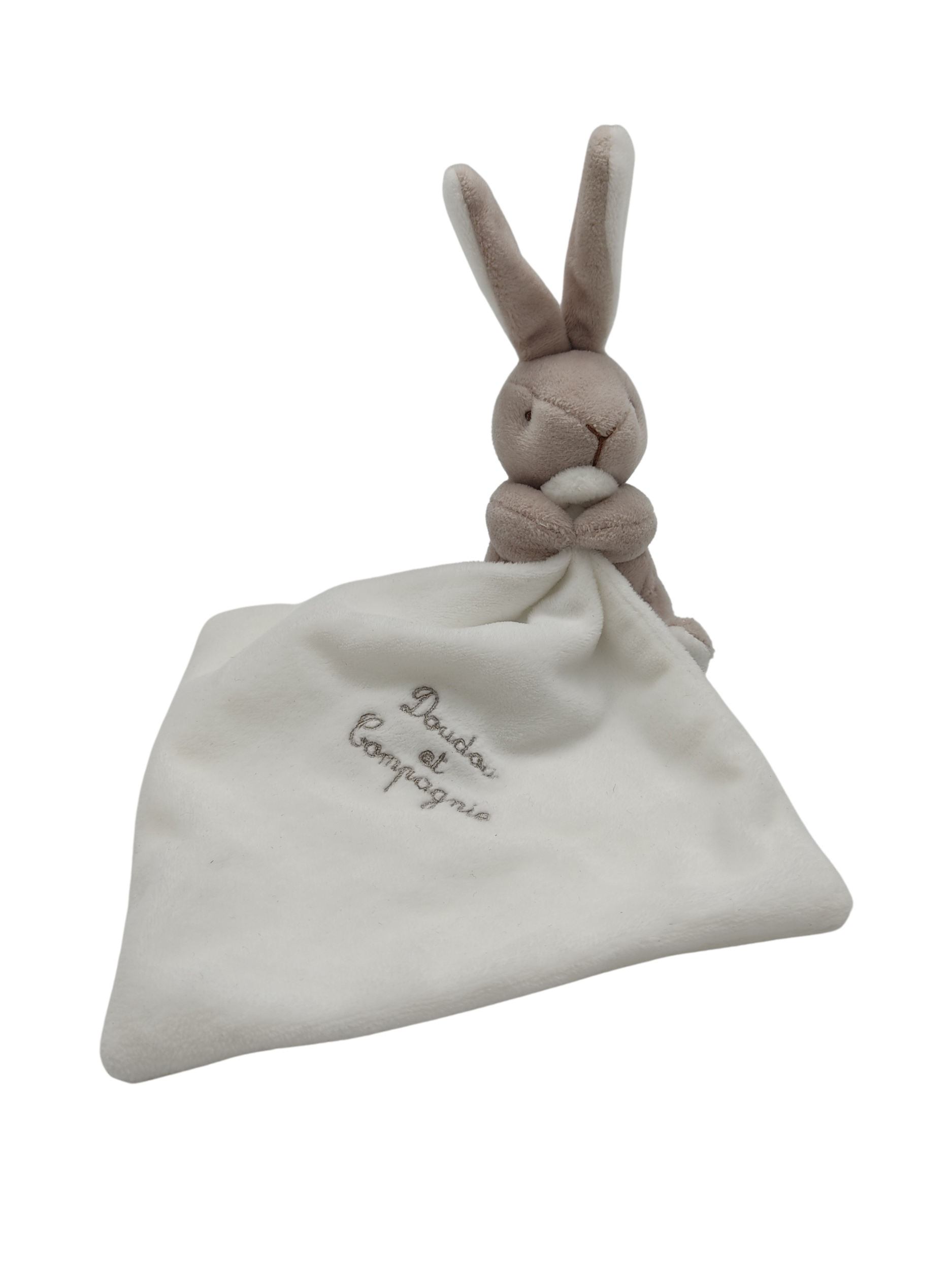 Doudou lapin mouchoir blanc DOUDOU ET COMPAGNIE