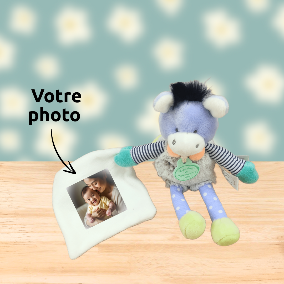 Donut, l’Âne joyeux – Doudou personnalisé