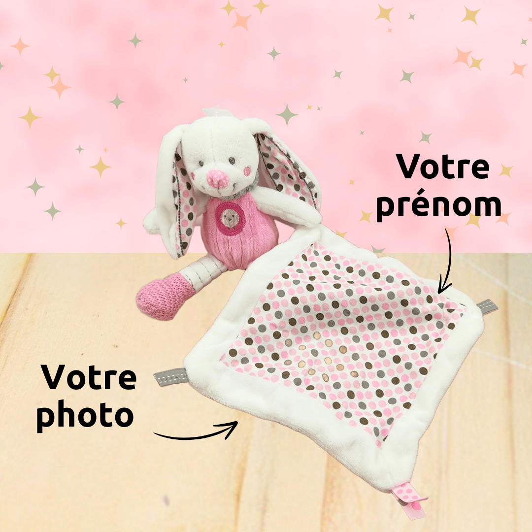 Louise, le lapin câlin Nicotoy - Doudou personnalisé